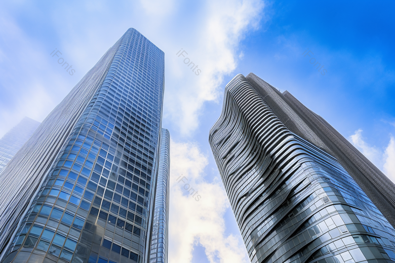 蓝天下的高楼大厦仰视摄影实拍,高清,摄影图,摄影图片,图片大全,摄影图免费下载